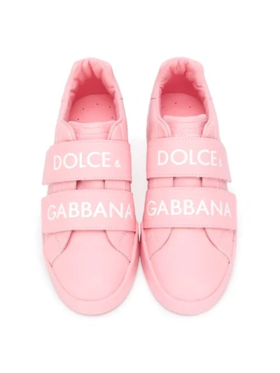 Shop Dolce & Gabbana Logo Touch-strap Trainers In Pink