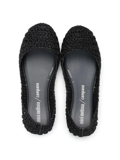 Shop Mini Melissa Campana Papel Ballerina Shoes In Black