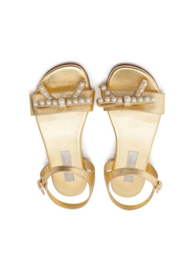 Shop Dolce & Gabbana Bow-detail Ankle Strap Sandals In Gold