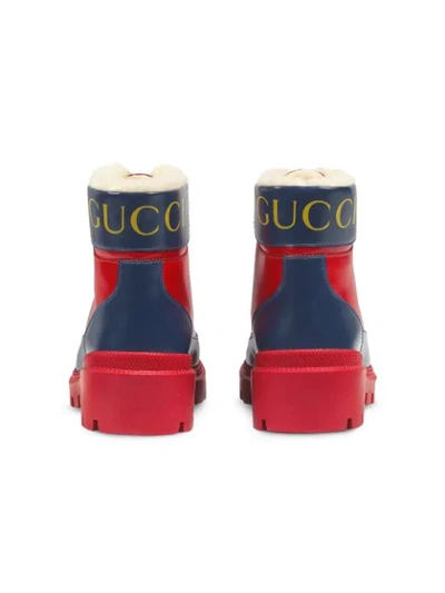 Shop Gucci Front Zip Boots In Red