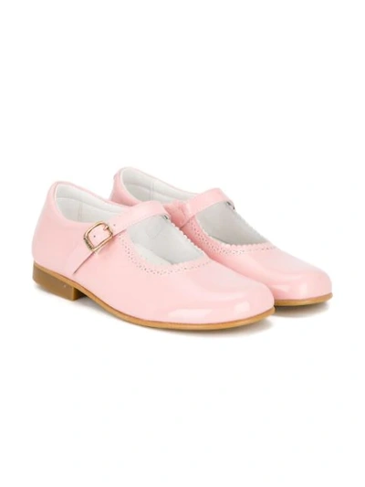 Shop Andanines Shoes Buckle Strap Ballerinas In Pink