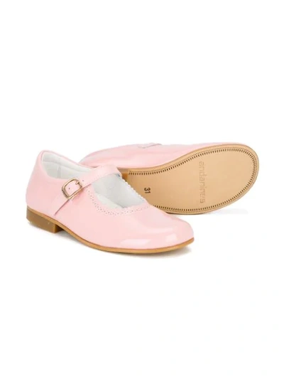 Shop Andanines Shoes Buckle Strap Ballerinas In Pink