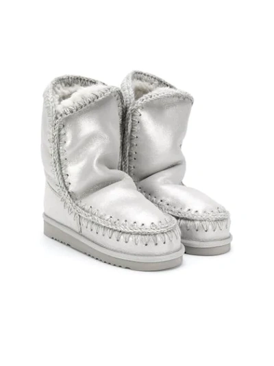 Shop Mou Teen Eskimo Boots In Silver