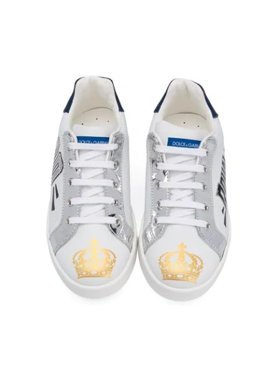 Shop Dolce & Gabbana Crown Sneakers In White