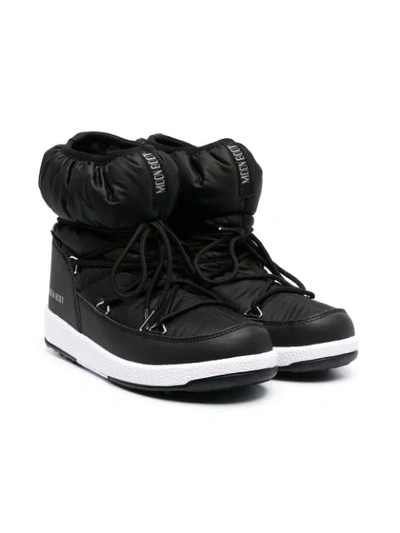 Shop Moon Boot Teen Low Snow Boots In Black
