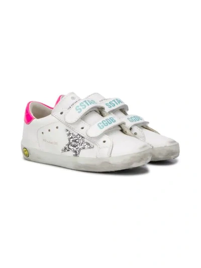 Shop Golden Goose Superstar Strapped Sneakers In White
