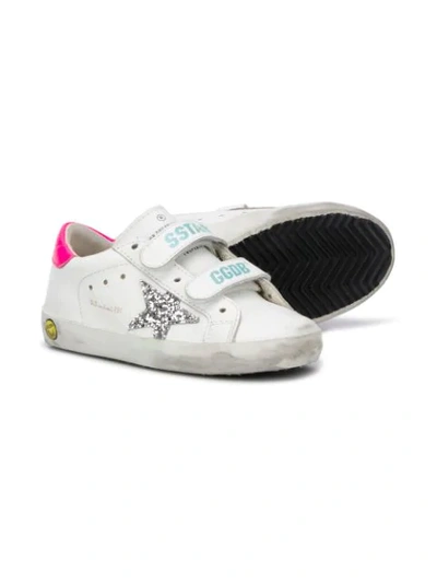 Shop Golden Goose Superstar Strapped Sneakers In White