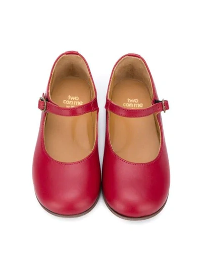 Shop Pèpè Buckle Fastening Ballerina Shoes In Red