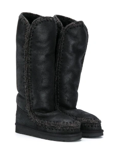 Shop Mou Teen Eskimo Knee-high Boots In Black