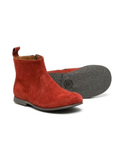 Shop Pèpè Side Zip Ankle Boots In Red
