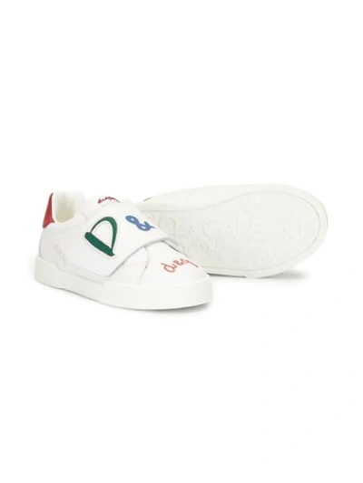 Shop Dolce & Gabbana Logo-print Touch Strap Sneakers In White