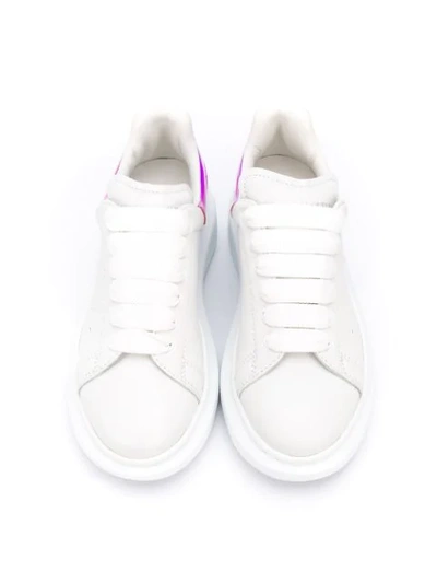 Shop Alexander Mcqueen Holographic Platform Sneakers In White