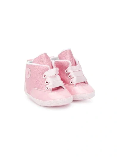 Shop Aletta Logo Lace-up Sneakers In Pink