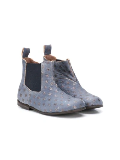 Shop Pèpè Star Print Ankle Boots In Blue