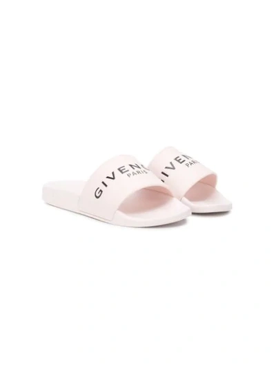 Shop Givenchy Logo Slides In Pink