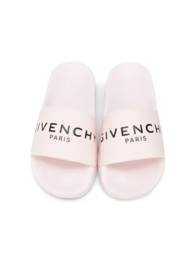 Shop Givenchy Logo Slides In Pink