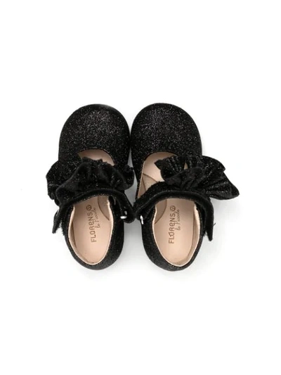 Shop Florens Bow-detail Glitter Ballerina Shoes In Black