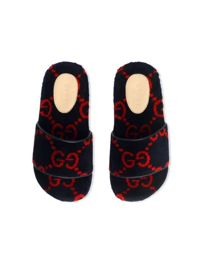 Shop Gucci Gg Slides In Blue