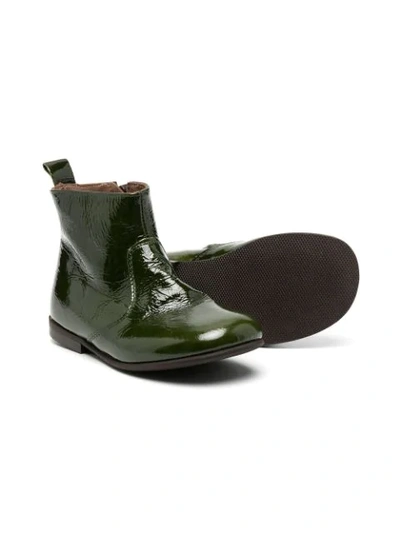 Shop Pèpè Patent Leather Ankle Boots In Green