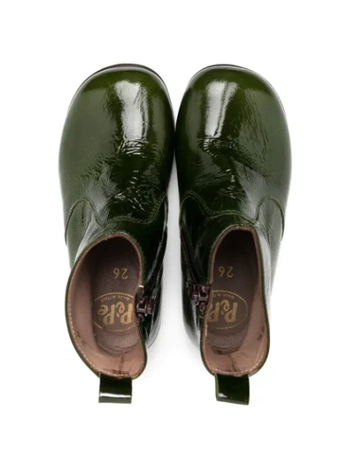 Shop Pèpè Patent Leather Ankle Boots In Green