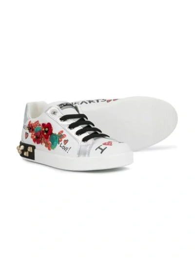 Shop Dolce & Gabbana Graffiti Print Sneakers In White