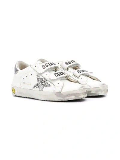 Shop Golden Goose Superstar Glitter-embellished Sneakers In White