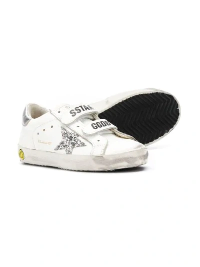 Shop Golden Goose Superstar Glitter-embellished Sneakers In White