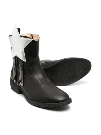Shop Florens Teen Star Western Ankle Boots In Black
