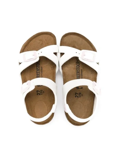 Shop Birkenstock Buckle Strap Sandals In White