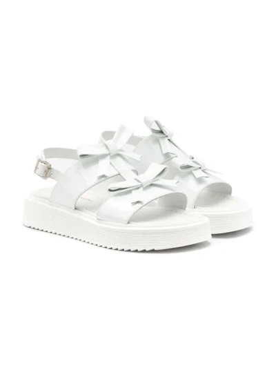 Shop Andrea Montelpare Bow Detail Sandals In White