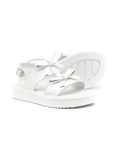 Shop Andrea Montelpare Bow Detail Sandals In White