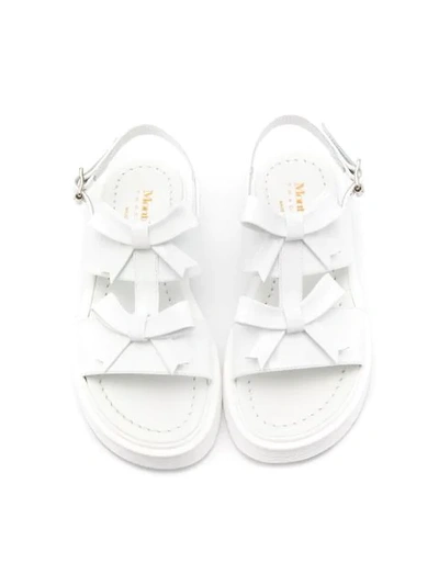 Shop Andrea Montelpare Bow Detail Sandals In White