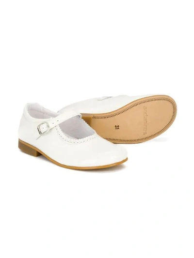 Shop Andanines Shoes Scalloped Detail Ballerinas In White