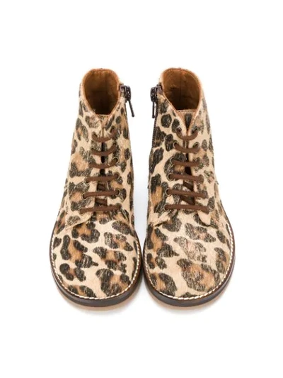 Shop Pèpè Leopard Print Ankle Boots In Brown