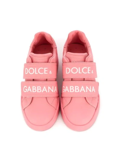 Shop Dolce & Gabbana Logo Touch-strap Sneakers In Pink