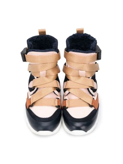 Shop Chloé Buckle Fastening High-top Sneakers In Blue