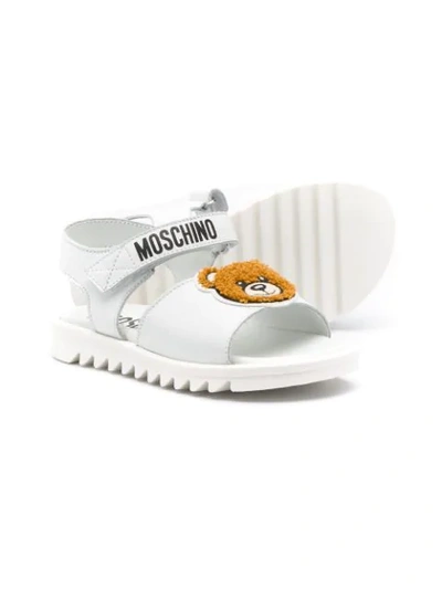 Shop Moschino Toy Bear Sandals In White