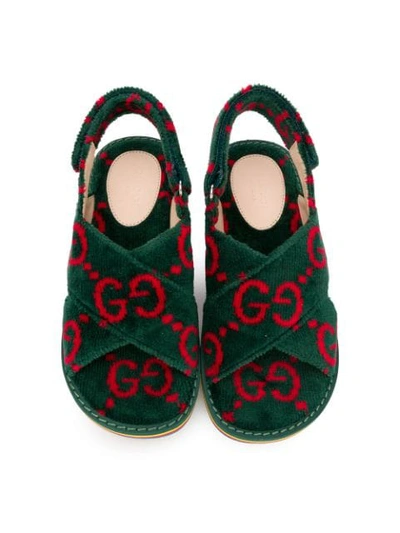 Shop Gucci Gg Supreme Striped-sole Sneakers In Green