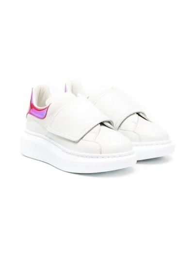 Shop Alexander Mcqueen Oversized Touch-strap Sneakers In White