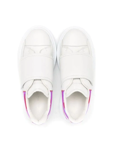 Shop Alexander Mcqueen Oversized Touch-strap Sneakers In White