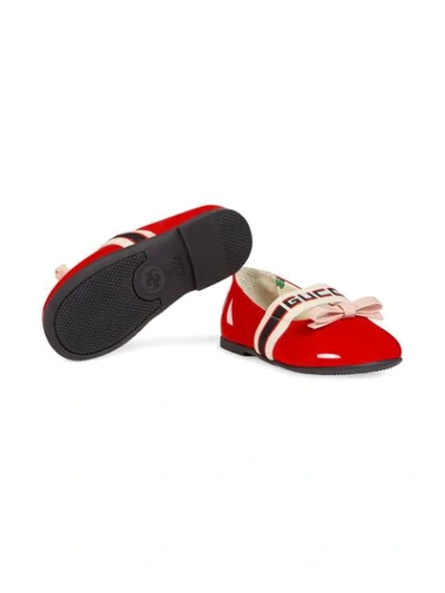 Shop Gucci Logo Ballerina Pumps In Red