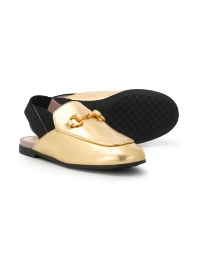 Shop Gucci Princetown Leather Slipper In Gold