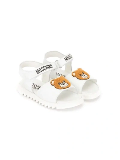 Shop Moschino Teddy Bear Shark-sole Sandals In White