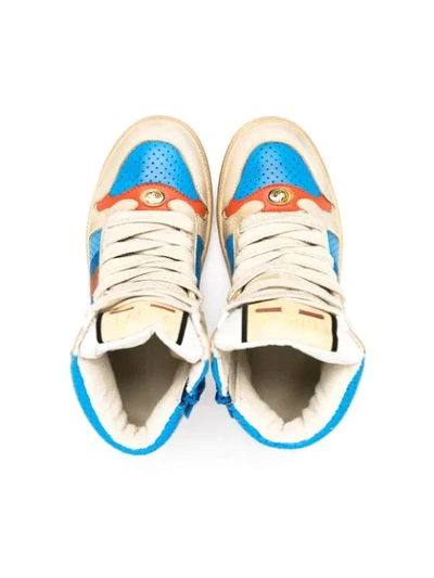 Shop Gucci Screener High-top Sneakers In Blue