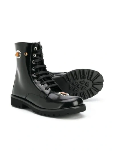 Shop Dolce & Gabbana Embellished Ankle Boots In Black