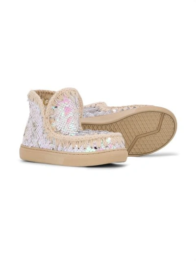 Shop Mou Sequin Eskimo Sneakers In Pink