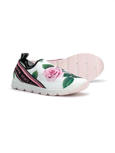 Shop Dolce & Gabbana Teen Sorrento Slip-on Sneakers In White