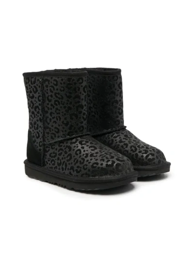Ugg Leopard-print Boots In Black