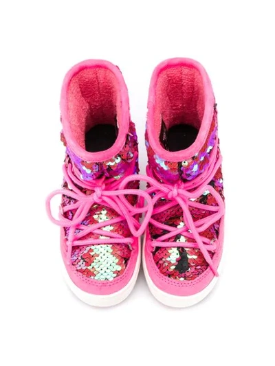 Shop Moon Boot Sequin-embellished Snow Boots In Pink