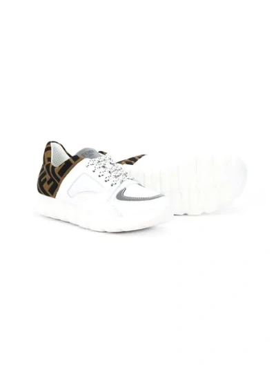 Shop Fendi Ff Logo Sneakers In White